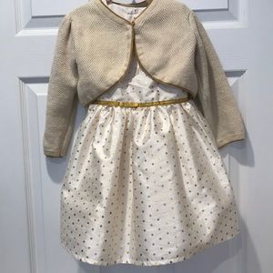 EUC little girls dress with matching sweater